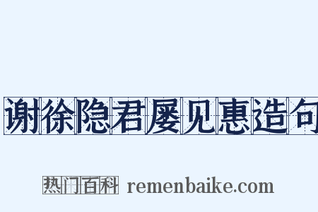 谢徐隐君屡见惠造句是什么意思的图片